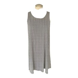 H&M Black & White Geometric Print Sleeveless Midi Dress – Size Large